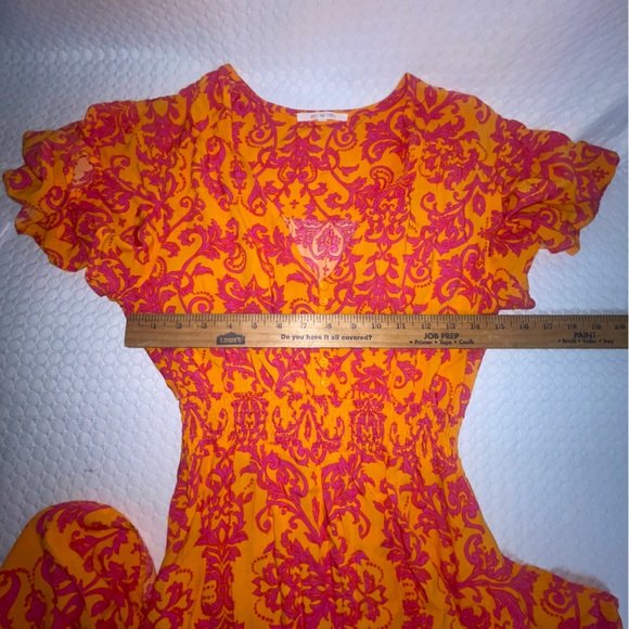 Tropical Sz Small. Lightweight high-low Dress. Elastic Waist. Vibrant Colors. - Picture 13 of 16